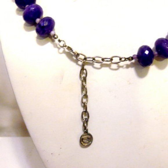 R. J. Graziano Amethyst Color Stone Necklace Size 16-1/2 Inch - Picture 4 of 8